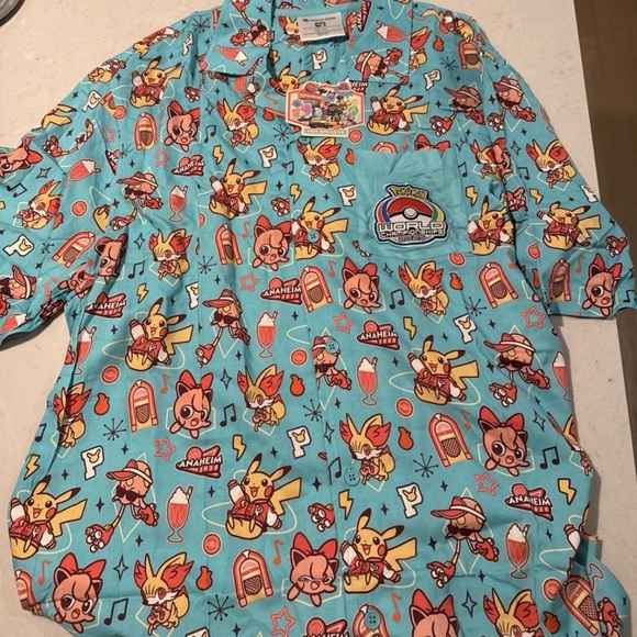 Official Pokémon Worlds Championship 2025 Varsity Button-Up Shirt - Picture 1 of 4